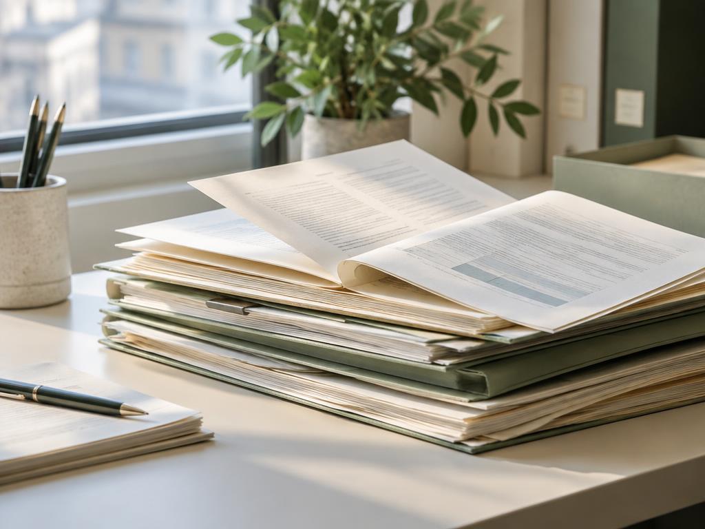 Illustrative paper records and archival folders